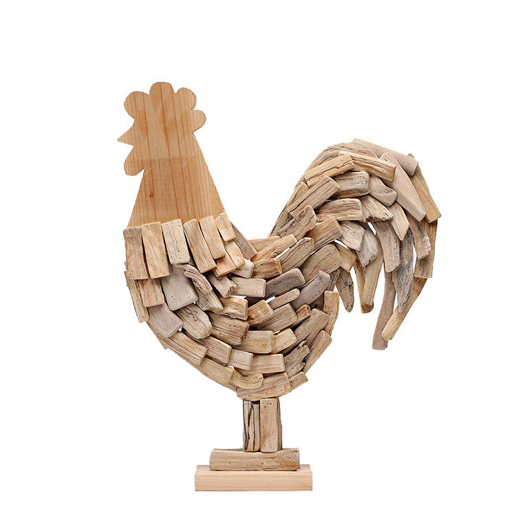 Wooden Rooster Rooster Golden Rooster Garden Home Furnishings American Creative Personality Decorations