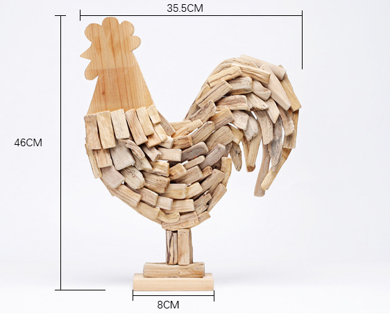 Wooden Rooster Rooster Golden Rooster Garden Home Furnishings American Creative Personality Decorations