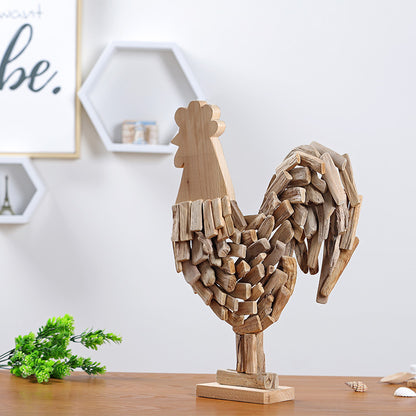 Wooden Rooster Rooster Golden Rooster Garden Home Furnishings American Creative Personality Decorations