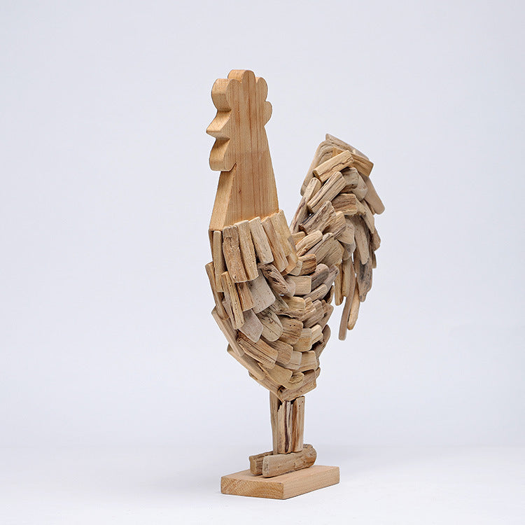 Wooden Rooster Rooster Golden Rooster Garden Home Furnishings American Creative Personality Decorations