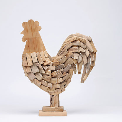 Wooden Rooster Rooster Golden Rooster Garden Home Furnishings American Creative Personality Decorations