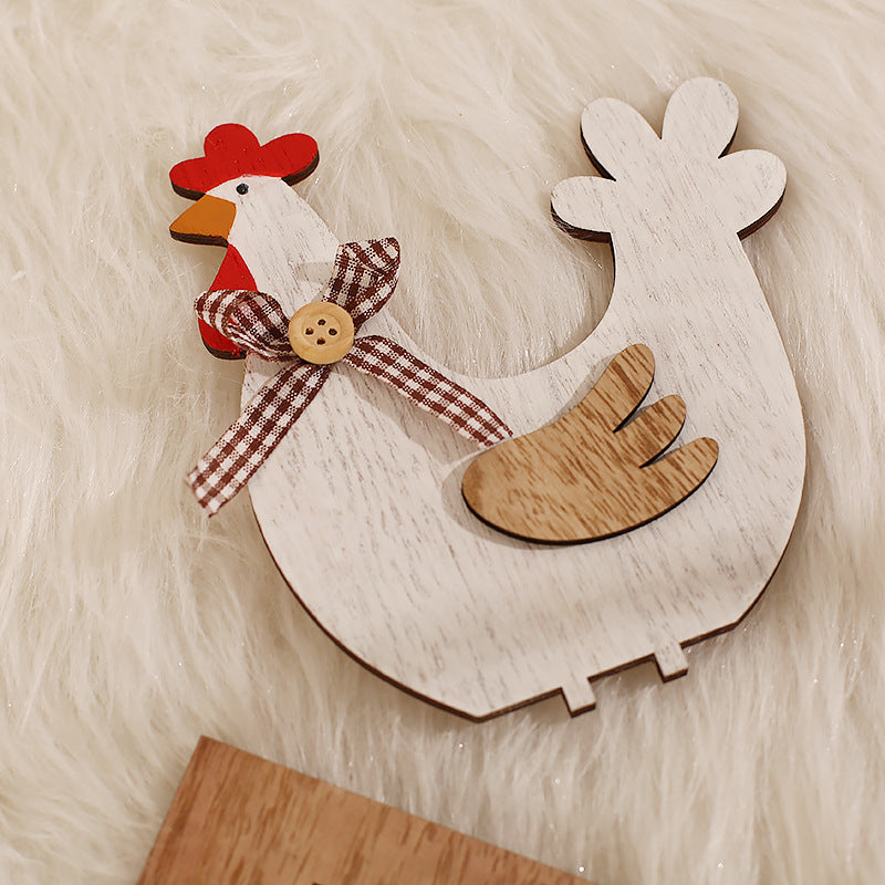 Easter DIY Wooden Rooster With Wings Ornaments