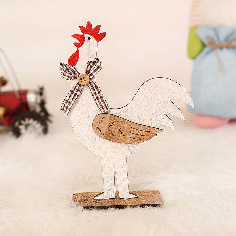 Easter DIY Wooden Rooster With Wings Ornaments