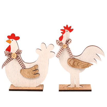 Easter DIY Wooden Rooster With Wings Ornaments