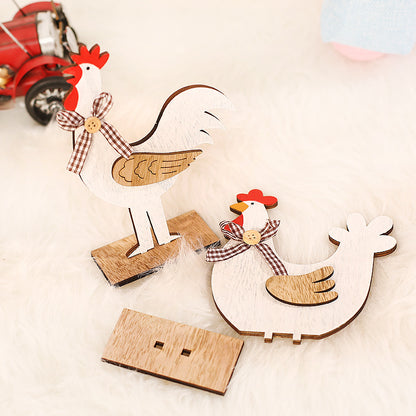 Easter DIY Wooden Rooster With Wings Ornaments